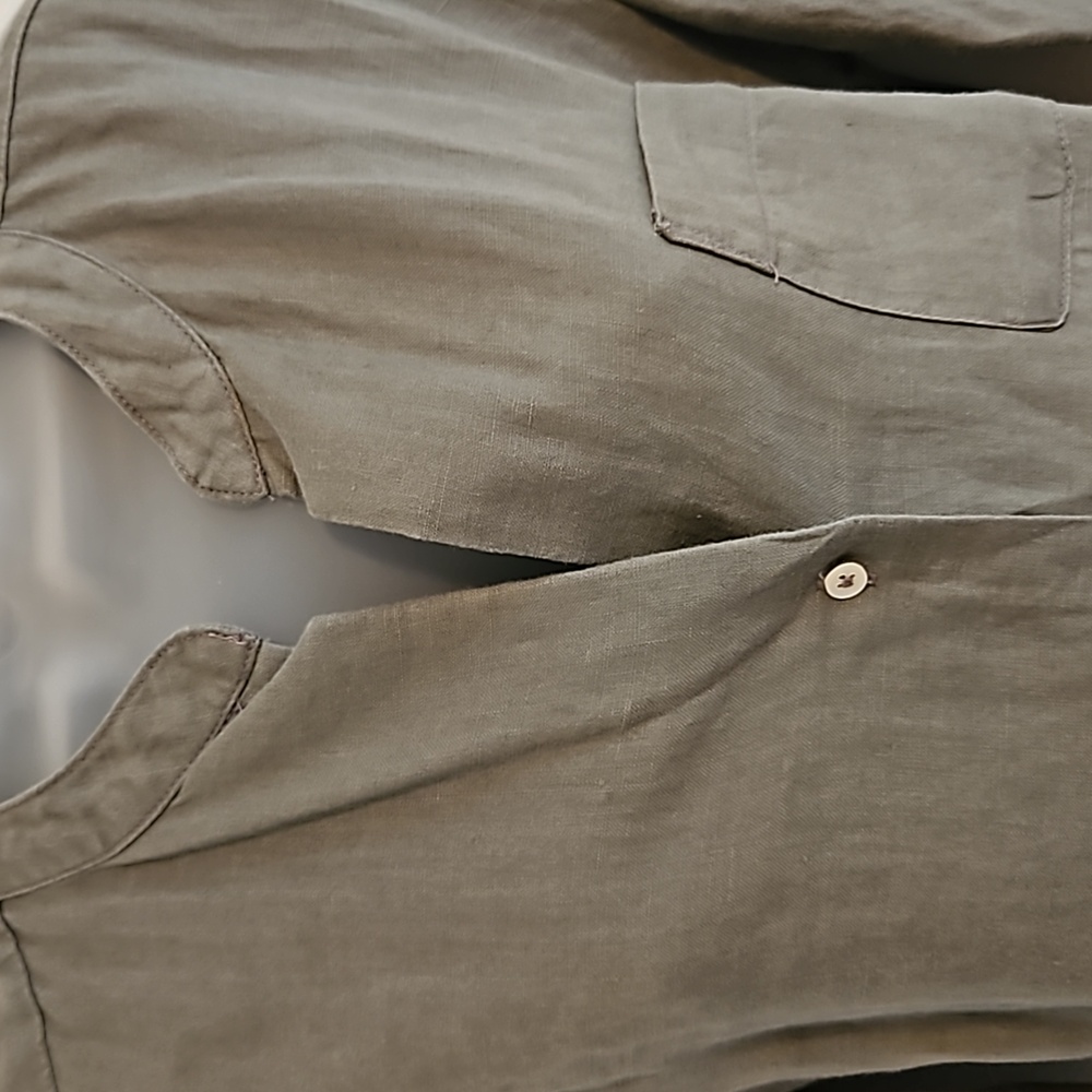 James Perse Gray Drawstring Linen Mini Dress Sz. 2 - image 3